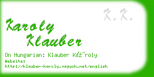 karoly klauber business card